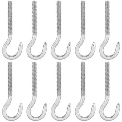 Unbranded (As show, One size) Pack of 10 stainless steel M4 hook screws for hanging Unbranded (As show, One size) Pack of 10 stainless steel M4 hook screws for hanging