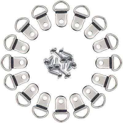 Unbranded (As show, One size) 100 Pcs D-Rings Picture Frame Hanging Hook, Stainless Steel Unbranded (As show, One size) 100 Pcs D-Rings Picture Frame Hanging Hook, Stainless Steel