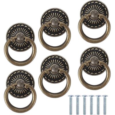 Unbranded (As show, One size) 6 Pcs Furniture Knobs Ring Cabinet Handle Vintage Cabinet Kn Unbranded (As show, One size) 6 Pcs Furniture Knobs Ring Cabinet Handle Vintage Cabinet Kn