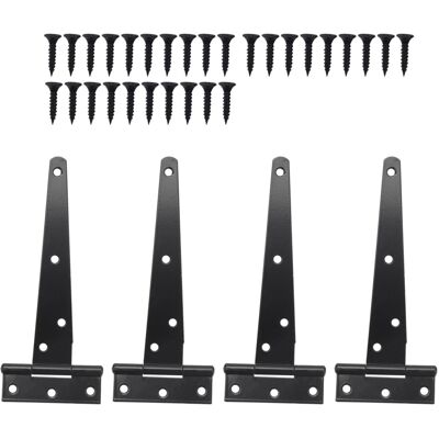 Jehiatek 4 PCS 6 Inch Heavy Duty Door Hinges -Strap Tee Shed Hinge Gate for Wooden Gates Jehiatek 4 PCS 6 Inch Heavy Duty Door Hinges -Strap Tee Shed Hinge Gate for Wooden Gates