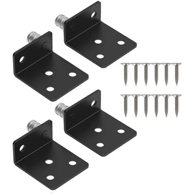 Unbranded (Silver stainless ste, One size) Pack of 4 Stainless Steel Rotating Corner Brack Unbranded (Silver stainless ste, One size) Pack of 4 Stainless Steel Rotating Corner Brack