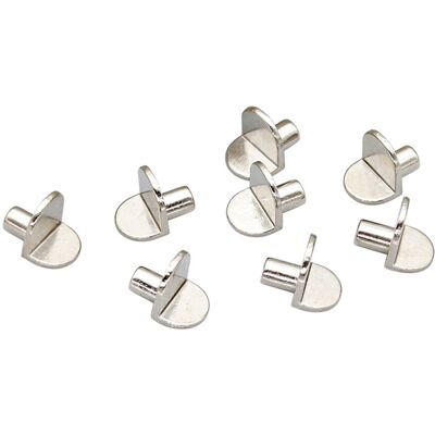 Unbranded Shelf Support For Pantry Shelving, L Shaped Bracket-Style Nickel Shelf Pegs, 5mm Unbranded Shelf Support For Pantry Shelving, L Shaped Bracket-Style Nickel Shelf Pegs, 5mm