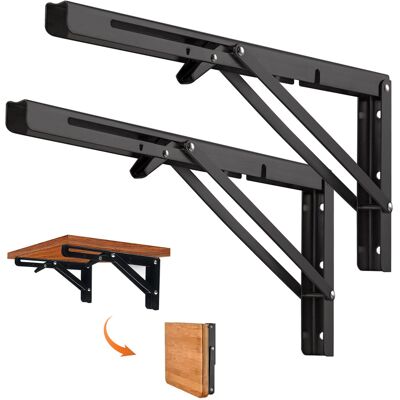 Quanerba Pack of 2 Folding Shelf Brackets 20in/50cm(Max Load 220lb) Heavy Duty O Quanerba Pack of 2 Folding Shelf Brackets 20in/50cm(Max Load 220lb) Heavy Duty O