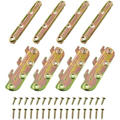 Unbranded 4PCS 5 Inch Fixed Bed Rail Brackets with Screws, Heavy Duty Bed Frame Connectors Unbranded 4PCS 5 Inch Fixed Bed Rail Brackets with Screws, Heavy Duty Bed Frame Connectors