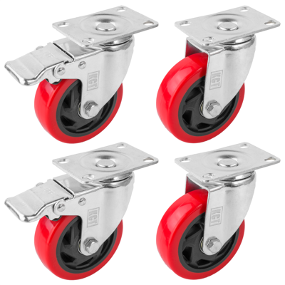 KCT Pack of 4 100mm 4 Inch Heavy Duty Swivel Castor Replacement Caster Dolly Whe KCT Pack of 4 100mm 4 Inch Heavy Duty Swivel Castor Replacement Caster Dolly Whe