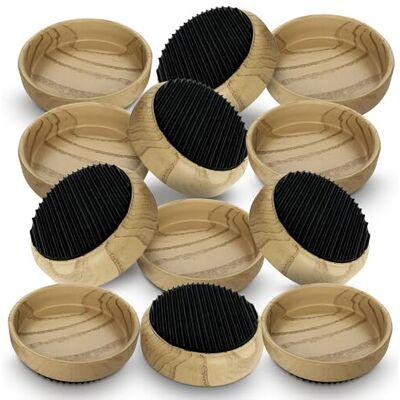 SOL 12pk Rubber Base Castor Cups Furniture Carpet Sofa Leg Floor Protectors Chai SOL 12pk Rubber Base Castor Cups Furniture Carpet Sofa Leg Floor Protectors Chai