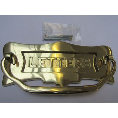 10" Letters Embossed Postal Door Knocker Polished Brass by Ironmongery World 10" Letters Embossed Postal Door Knocker Polished Brass by Ironmongery World