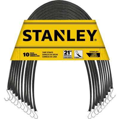Stanley S300421 Black 21" All-Weather Rubber Bungee Cords with S-Hooks for Secur Stanley S300421 Black 21" All-Weather Rubber Bungee Cords with S-Hooks for Secur