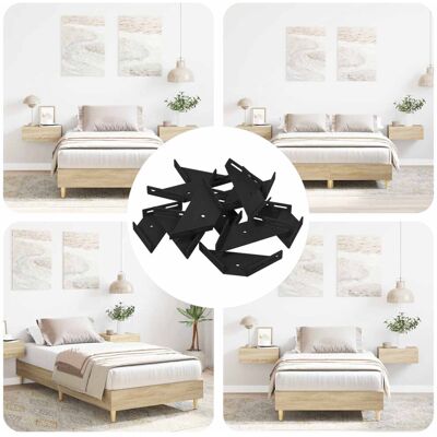 vidaXL Corner Bracket 12 pcs Black 138.5 x 50.5 x 16 mm Iron vidaXL Corner Bracket 12 pcs Black 138.5 x 50.5 x 16 mm Iron