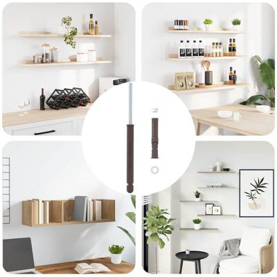 vidaXL Floating Shelf Brackets 12 pcs Beige Ø12 x 190 mm Steel vidaXL Floating Shelf Brackets 12 pcs Beige Ø12 x 190 mm Steel