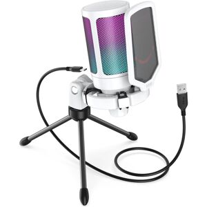 FIFINE USB Microphone for Gaming Streaming, PC Computer Desktop RGB Mic with Con FIFINE USB Microphone for Gaming Streaming, PC Computer Desktop RGB Mic with Con