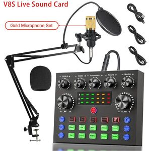 Unbranded (V8S Sound Card, 1 Set) Podcast Equipment Bundle, Live Sound Control Device & BM Unbranded (V8S Sound Card, 1 Set) Podcast Equipment Bundle, Live Sound Control Device & BM