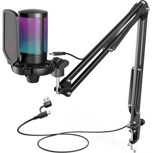 FIFINE USB Gaming Microphone Kit for PC PS5, Computer Condenser Microphone with FIFINE USB Gaming Microphone Kit for PC PS5, Computer Condenser Microphone with