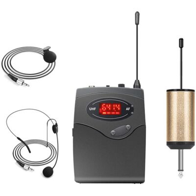Jojomino Wireless Microphone System,Wireless Microphone Set With Headset & Lavalier Lapel Jojomino Wireless Microphone System,Wireless Microphone Set With Headset & Lavalier Lapel