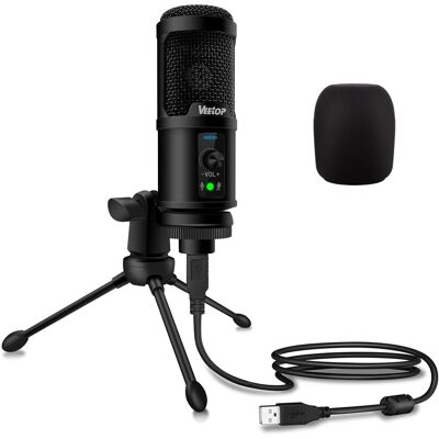Veetop USB Microphone Metal Computer Condenser PC Mic for Gaming Podca Veetop USB Microphone Metal Computer Condenser PC Mic for Gaming Podca