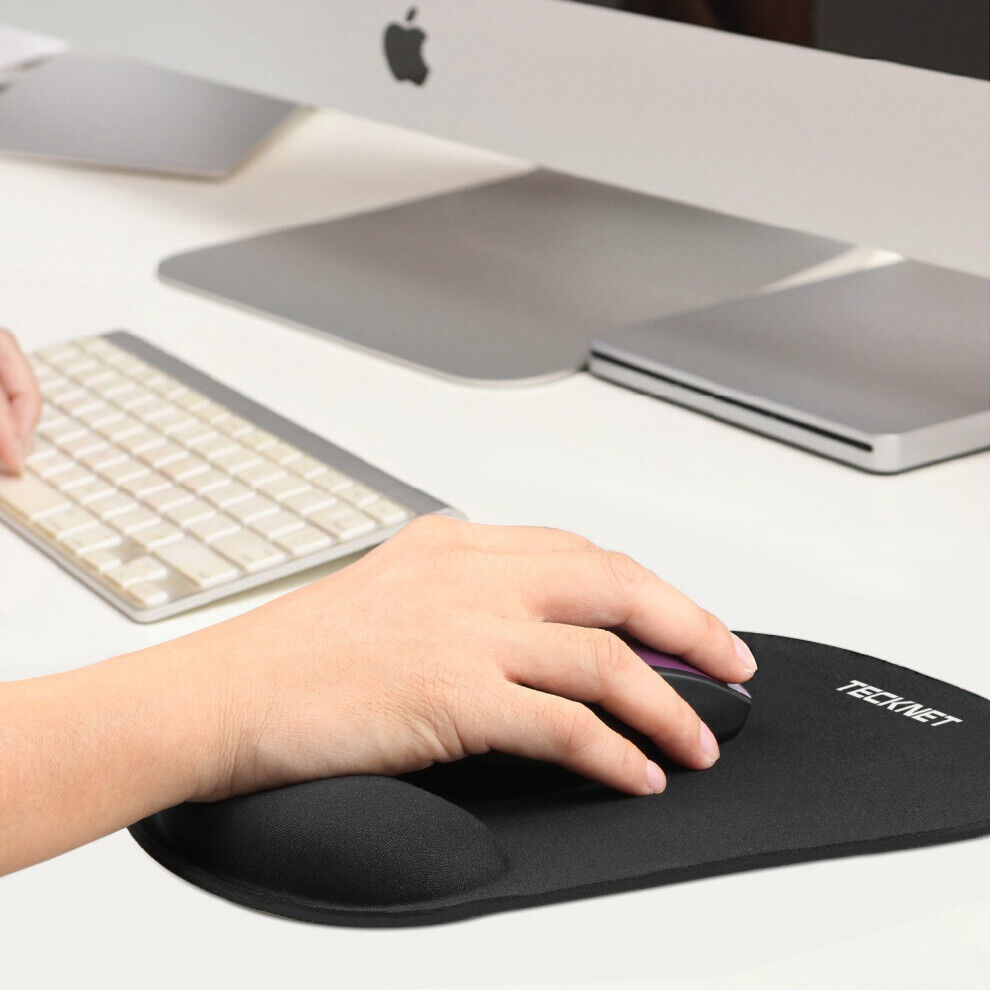 TeckNet Online Mouse Mat with Gel Rest - Non-slip Rubber base Special-Textured Surface