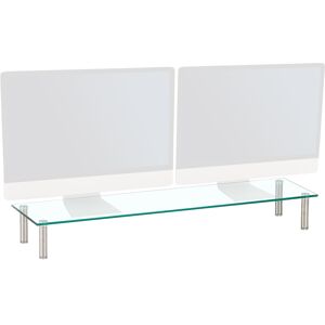 (14cm Clear) Charles Jacobs Large Dual Monitor TV & Computer Stand (14cm Clear) Charles Jacobs Large Dual Monitor TV & Computer Stand