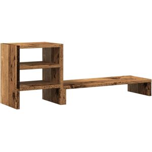 vidaXL Monitor Stand & Desk Organizer - Old Wood - Monitor Stand & Desk Organizer vidaXL Monitor Stand & Desk Organizer - Old Wood - Monitor Stand & Desk Organizer