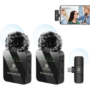 PULUZ Wireless Lavalier Microphone for Type-C Phone, Type-C Receiver and Dual Mi PULUZ Wireless Lavalier Microphone for Type-C Phone, Type-C Receiver and Dual Mi