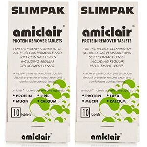 Amiclair Weekly Enzymatic Protein Remover Contact Lens Cleaning Tablets (10 Pack X2 = 20 Amiclair Weekly Enzymatic Protein Remover Contact Lens Cleaning Tablets (10 Pack X2 = 20