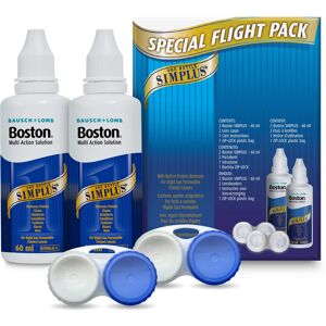 Boston Simplus Travel Contact Lens Solution, 2x 60ml Flight Pack Size, Multi-Action Sol Boston Simplus Travel Contact Lens Solution, 2x 60ml Flight Pack Size, Multi-Action Sol