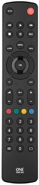 One For All Contour Universal Remote Control for TV Compatible with LCD/LED/Plasma (URC1210)