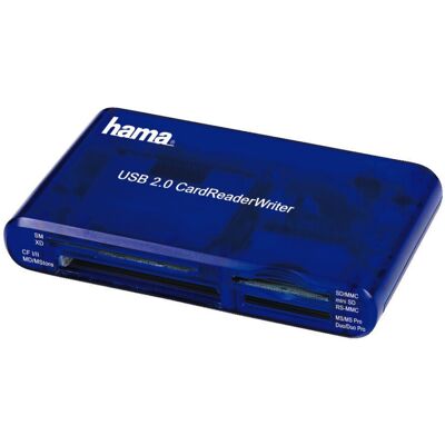 Hama 00055348" 35in1 USB 2.0 Multi Card Reader, SD/CF/MS/xD/SM - Blue Hama 00055348" 35in1 USB 2.0 Multi Card Reader, SD/CF/MS/xD/SM - Blue