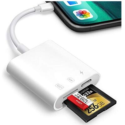 Oyuiasle SD Card Reader for iPhone & iPad - SD/MicroSD Adapter, Plug & Play, Two Oyuiasle SD Card Reader for iPhone & iPad - SD/MicroSD Adapter, Plug & Play, Two