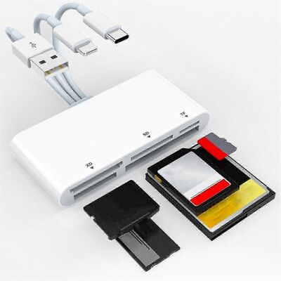 Kikidex (As show, One size) 5-In-1 Memory Card Reader USB OTG Adapter TYPE-C Card Reader Kikidex (As show, One size) 5-In-1 Memory Card Reader USB OTG Adapter TYPE-C Card Reader
