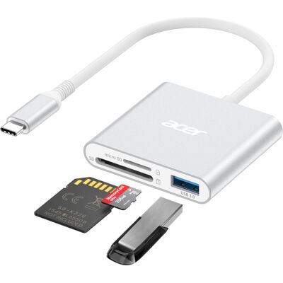 Acer SD Card Reader with USB 3.0, 3 in 1 USB C SD Card Adapter, Aluminum Memory Acer SD Card Reader with USB 3.0, 3 in 1 USB C SD Card Adapter, Aluminum Memory