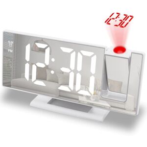 DESAFIONA (White) Mirror Projection Alarm Clock Bedroom Ceiling Projection Digital Clock DESAFIONA (White) Mirror Projection Alarm Clock Bedroom Ceiling Projection Digital Clock
