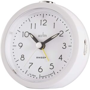 Acctim 15812 Kiera Non-Ticking Sweep Seconds Hand White Alarm Clock With Snooze Acctim 15812 Kiera Non-Ticking Sweep Seconds Hand White Alarm Clock With Snooze