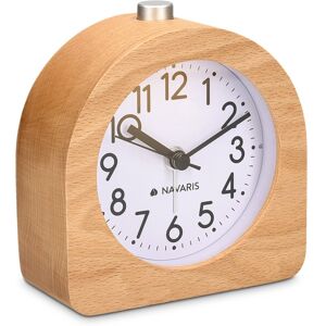 Navaris Wooden Bedside Alarm Clock - Analogue Table Clock w/Retro Design Snooze Navaris Wooden Bedside Alarm Clock - Analogue Table Clock w/Retro Design Snooze
