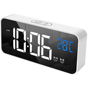 GreenZech (White) Voice Control Alarm Clock Digital Snooze Mirror Timer LED Display Home D GreenZech (White) Voice Control Alarm Clock Digital Snooze Mirror Timer LED Display Home D