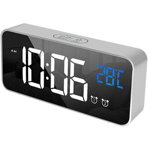 GreenZech (Silver) Voice Control Alarm Clock Digital Snooze Mirror Timer LED Display Home GreenZech (Silver) Voice Control Alarm Clock Digital Snooze Mirror Timer LED Display Home