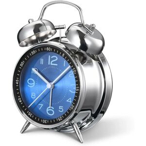 GreenZech (Blue) 4-Inch Twin Bell Loud Alarm Clock for Heavy Sleepers - Silent, Non-Tickin GreenZech (Blue) 4-Inch Twin Bell Loud Alarm Clock for Heavy Sleepers - Silent, Non-Tickin