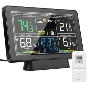 GreenZech (US Plug) Weather Station Alarm Clock Wireless Indoor Outdoor Thermometer with A GreenZech (US Plug) Weather Station Alarm Clock Wireless Indoor Outdoor Thermometer with A