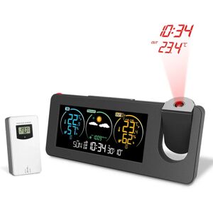 GreenZech Weather Station Projection Alarm Clock Wireless Indoor Outdoor Thermometer with GreenZech Weather Station Projection Alarm Clock Wireless Indoor Outdoor Thermometer with