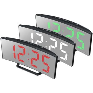 GreenZech (White) Curved LED Digital Alarm Clock Mirror Table Display Temperature Snooze U GreenZech (White) Curved LED Digital Alarm Clock Mirror Table Display Temperature Snooze U