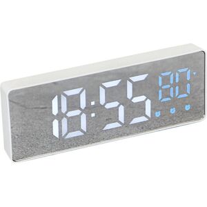 GreenZech (White Blue) Mirror Alarm Clock LED Digital Voice Control Snooze Time Temperatur GreenZech (White Blue) Mirror Alarm Clock LED Digital Voice Control Snooze Time Temperatur