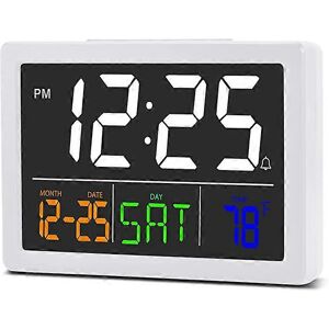 Unbranded (As show, One size) Electronic alarm clock (white), digital clock, 5.5 inch larg Unbranded (As show, One size) Electronic alarm clock (white), digital clock, 5.5 inch larg