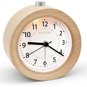 Kikidex (As show, One size) Alarm Clock Analogue Without Ticking, Alarm Clock Wood With Kikidex (As show, One size) Alarm Clock Analogue Without Ticking, Alarm Clock Wood With
