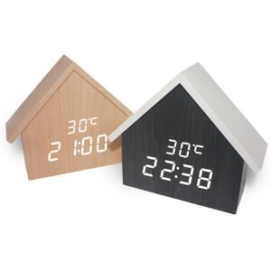GreenZech (Black) Wood Alarm Clock Voice-activated Electronic Digital Display Clocks House GreenZech (Black) Wood Alarm Clock Voice-activated Electronic Digital Display Clocks House