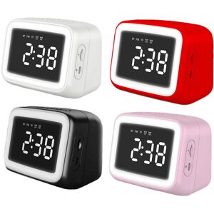 GreenZech (White) Digital Alarm Clock FM Radio Wireless Bluetooth 5.0 LED Mirror With Spea GreenZech (White) Digital Alarm Clock FM Radio Wireless Bluetooth 5.0 LED Mirror With Spea