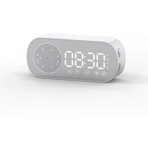 Unbranded (White) Led Digital Mirror Alarm Clock With Radio And Bluetooth Speaker Use Dail Unbranded (White) Led Digital Mirror Alarm Clock With Radio And Bluetooth Speaker Use Dail