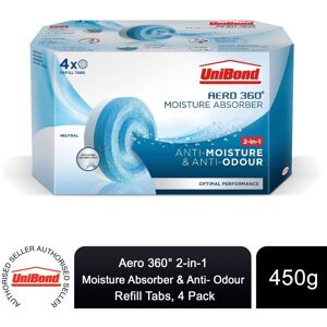 Unibond AERO 360° Dehumidifier Moisture Absorber Neutral Refill Tab - 4x450g White Unibond AERO 360° Dehumidifier Moisture Absorber Neutral Refill Tab - 4x450g White