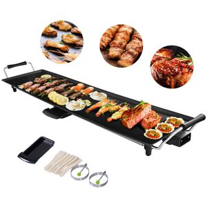 Gymax Electric Teppanyaki Table Grill 1800W/2000W Non-Stick Barbecue Griddle Gymax Electric Teppanyaki Table Grill 1800W/2000W Non-Stick Barbecue Griddle