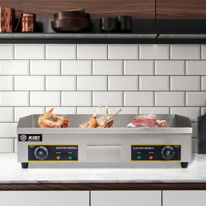 Living And Home 4.4KW Stainless Steel Electric Countertop Grill Half Flat Griddle Living And Home 4.4KW Stainless Steel Electric Countertop Grill Half Flat Griddle