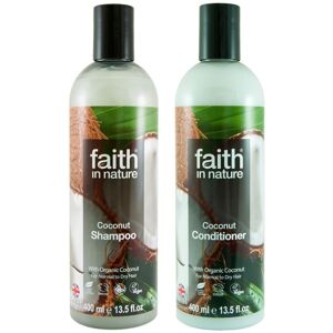 Faith In Nature Coconut Shampoo 400ml & Conditioner 400ml Duo Faith In Nature Coconut Shampoo 400ml & Conditioner 400ml Duo