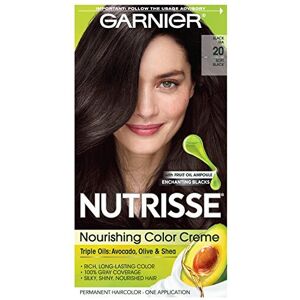 Garnier Nutrisse Nourishing Hair Color Creme, 20 Soft Black (Black Tea) (Packag Garnier Nutrisse Nourishing Hair Color Creme, 20 Soft Black (Black Tea) (Packag